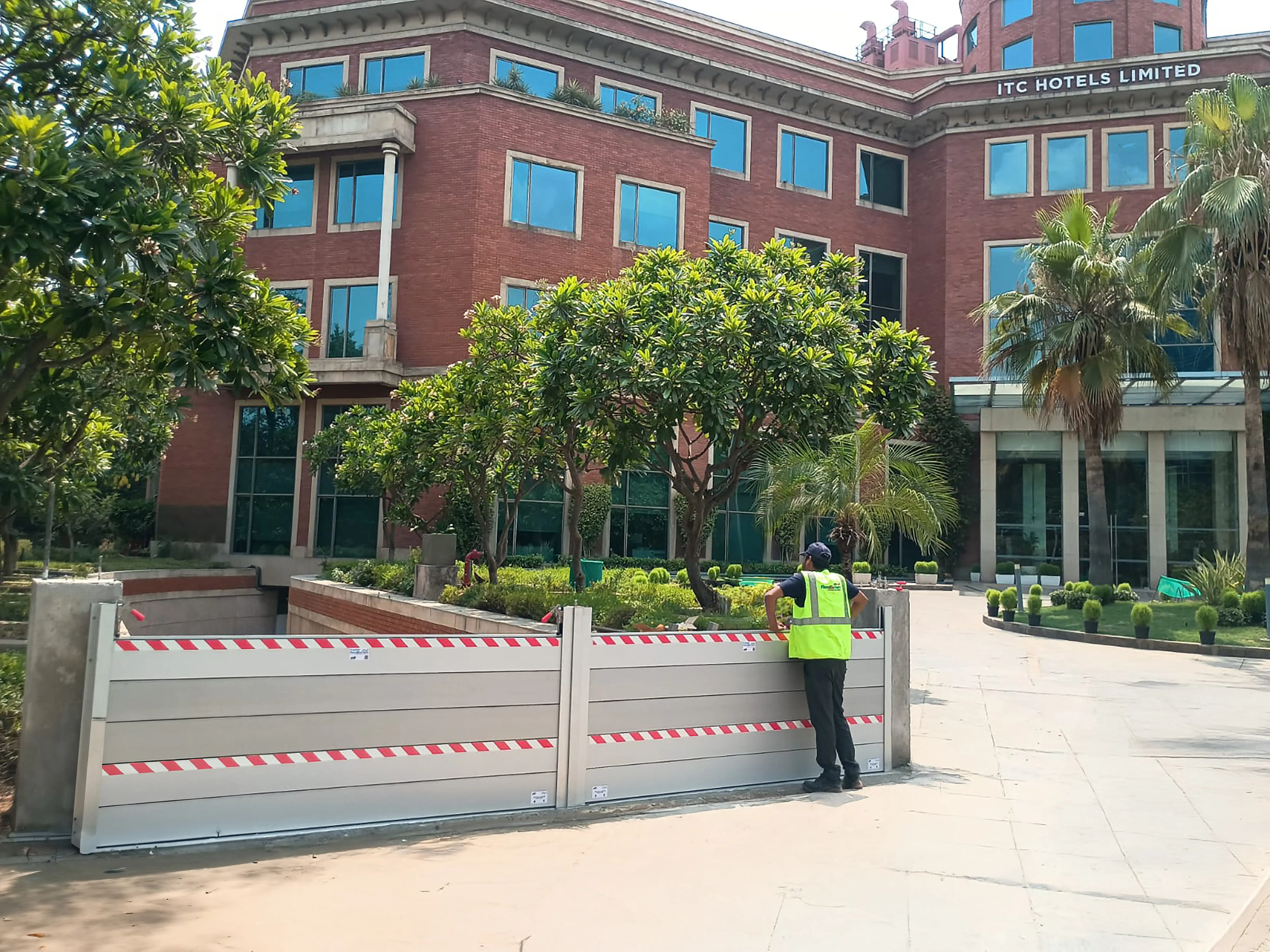 H-Frame flood barrier at ITC Grand Bharat basement ramp, Gurugram