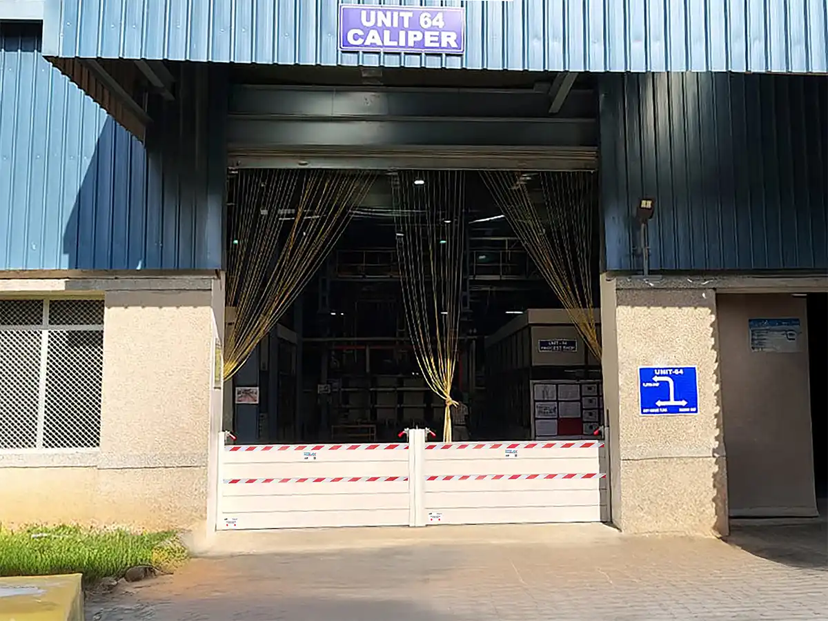 H-Frame flood barrier at Brakes India factory gate, Chennai