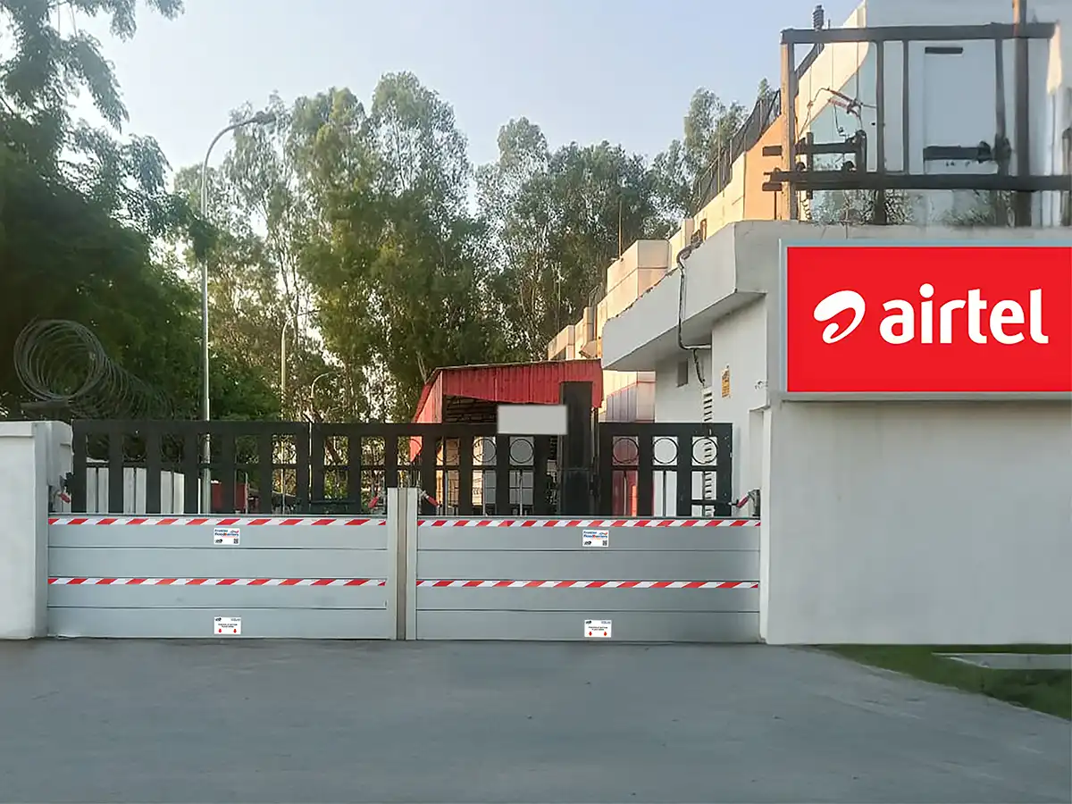 H-Frame flood barrier at Airtel data centre entrance, Ambala